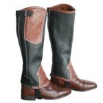HPE Leather Black w/Brown Riding Chaps