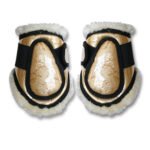Golden & Silver Fetlock Boots With Faux Fur