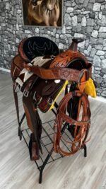 Western Two Tone Saddle Full Set (Slightly Used) - Image 2