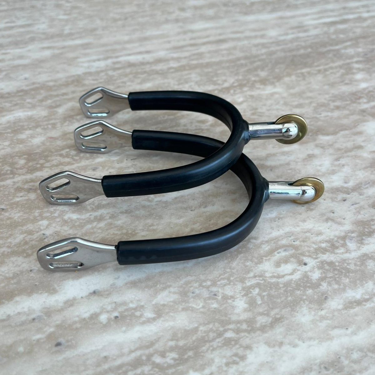 6076 R SYRIANA Soft Touch Rubber Covered SS Spurs with Soft Verticle Rowel Brass - Image 1