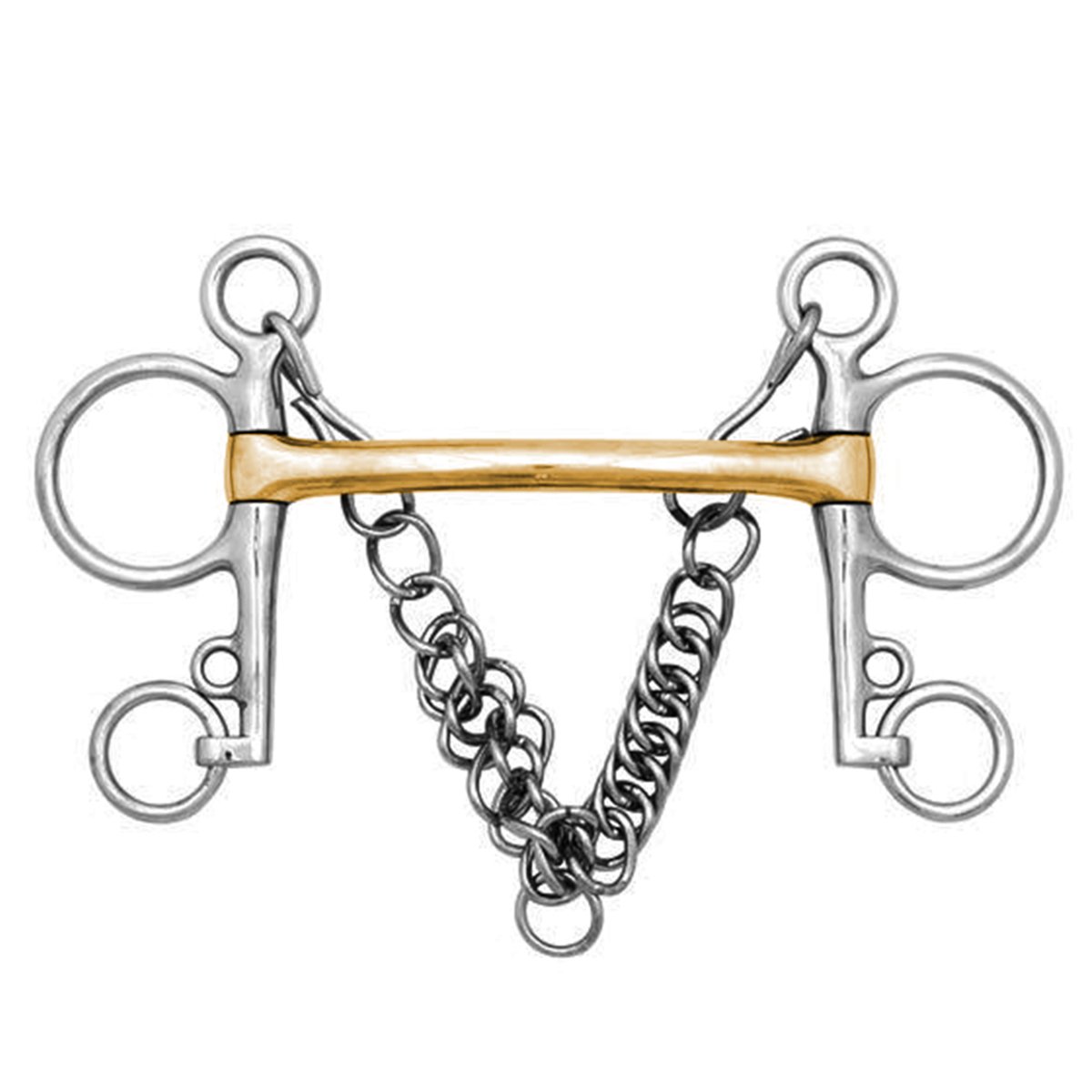 F-66 Pelham Bit Mouth Part Brass - Image 1