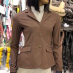 CAVALATTI Brown Ladies Competition Riding Jacket with crystal design