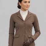 CAVALATTI Brown Ladies Competition Riding Jacket with crystal design