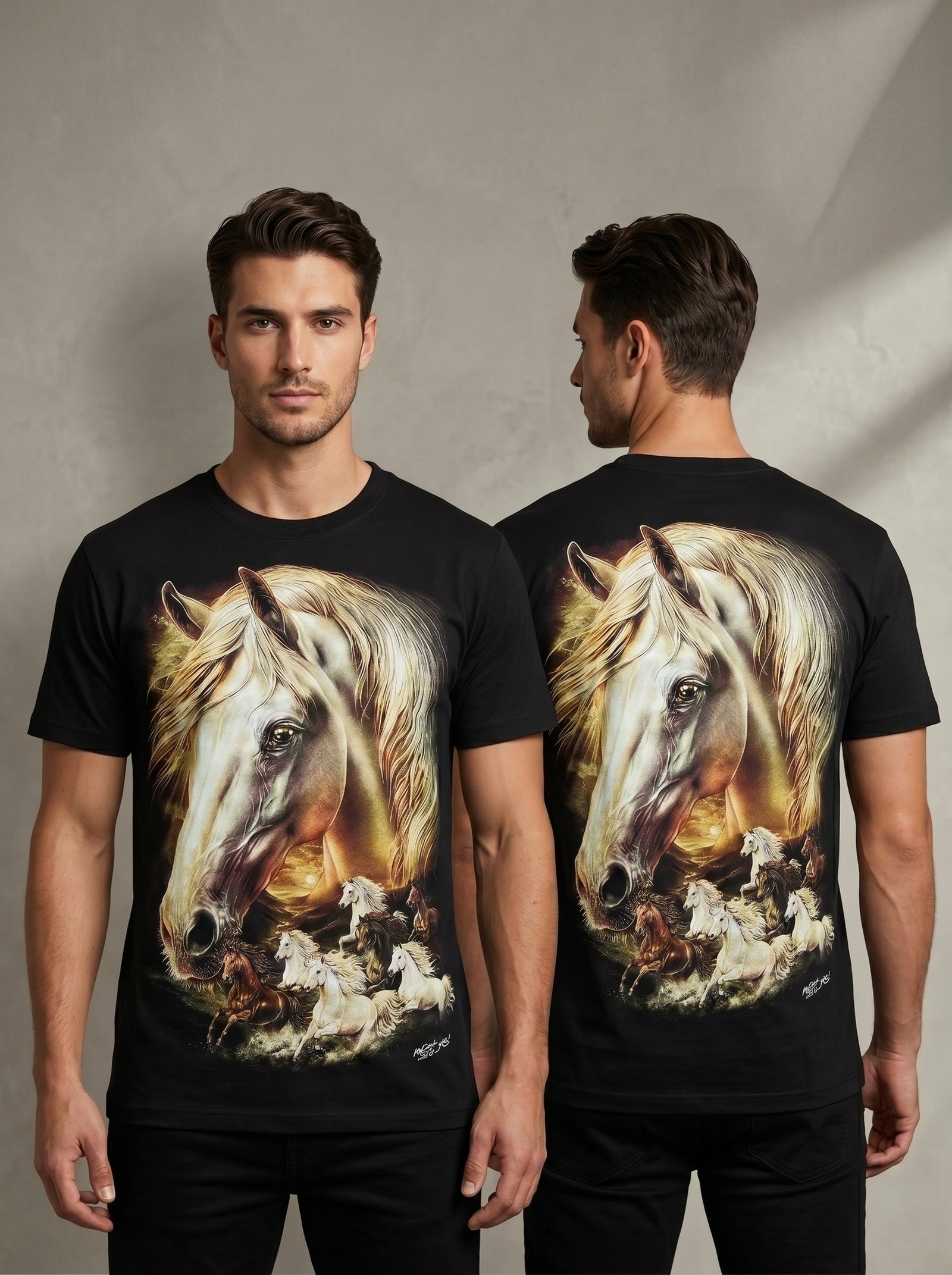 remove_the_logo_and_new_202606091138 ROCK CHANG Horse Picture T-shirt (Glow in The Dark) - Image 1