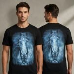 ROCK EAGLE Horse Picture T-shirt (Glow in The Dark)
