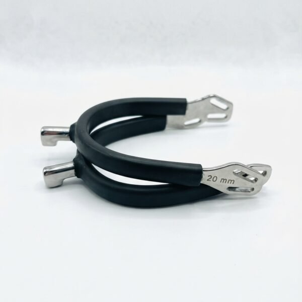 Rubber Covered Tappered Rectangular Shank SS Spurs Hammer Head