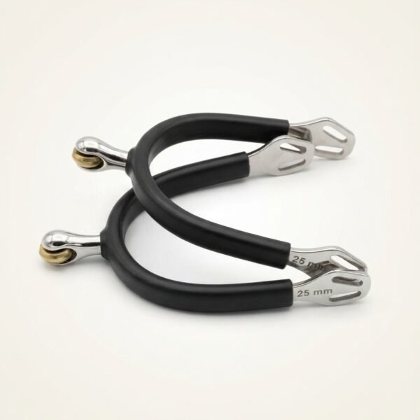 Soft Touch Rubber Covered SS Spurs with Soft Rowel Brass Rowel